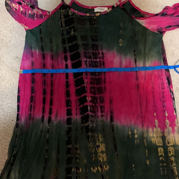 Cold shoulder tie dye dress or swim cover up - Picture 4 of 5